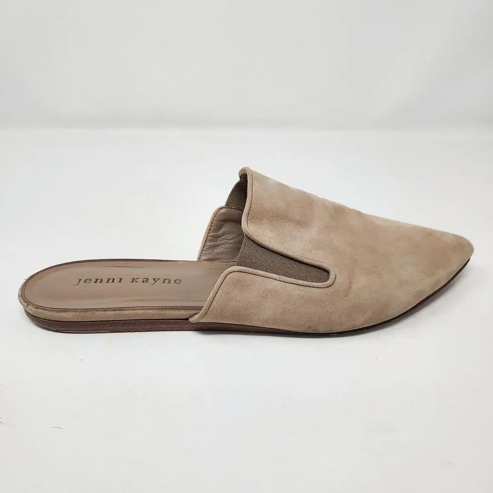 Jenny Kayne Beige Suede Mule Slides Pointy Toe Size 8 - FAIR - Picture 4 of 8